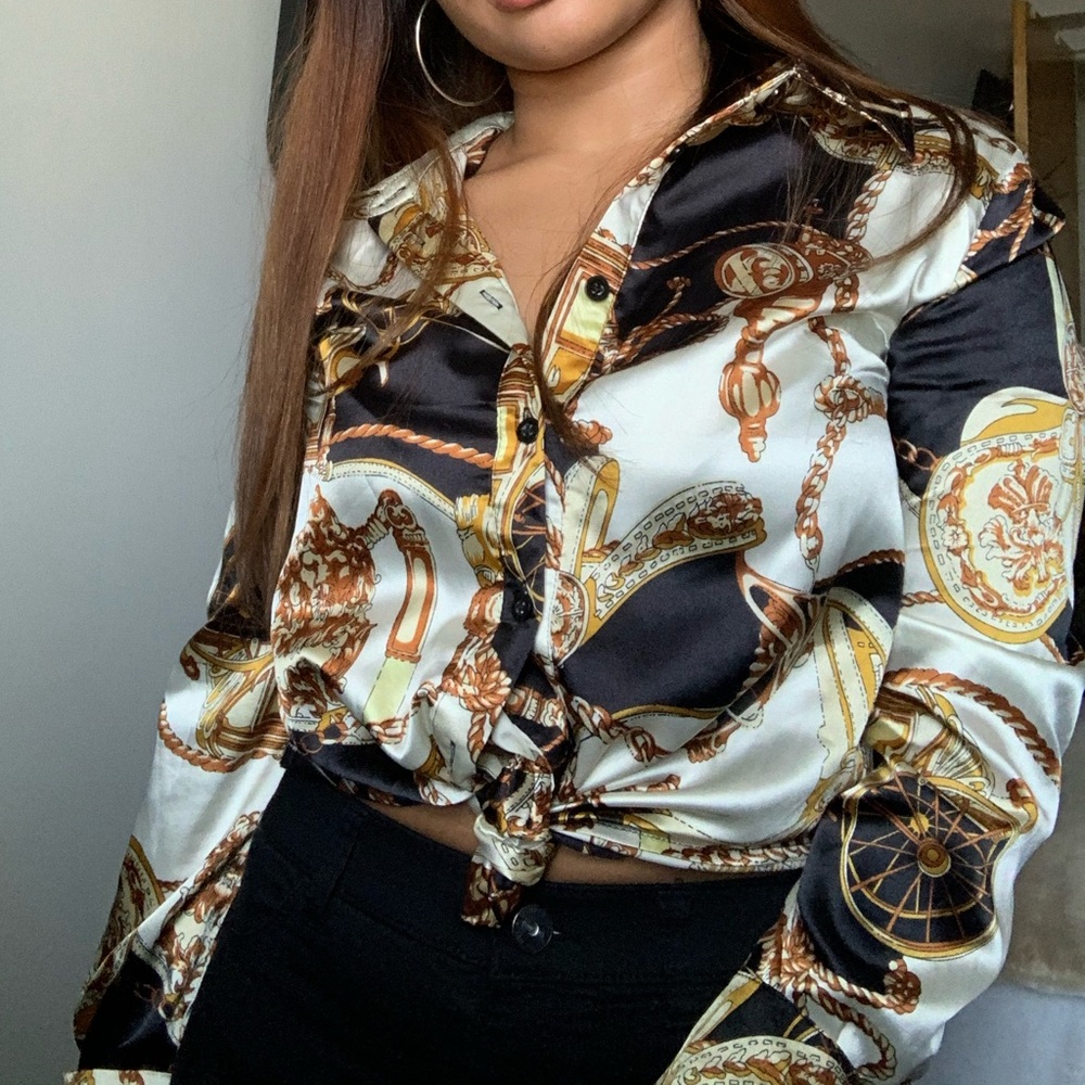 Black Satin Rope Shirt